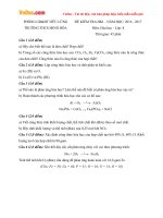 Đề thi học kì 1 môn Hóa học lớp 8 trường THCS Minh Hòa, Lạng Sơn năm học 2016  2017 