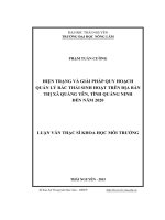 Hiện trạng và giải pháp quy hoạch quản lý rác thải sinh hoạt trên địa bàn Thị xã Quảng Yên, tỉnh Quảng Ninh đến năm 2020 (LV thạc sĩ)
