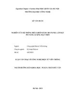 NGHIÊN cứu hệ THỐNG điều KHIỂN bám CHO PANEL lắp đặt PIN NĂNG LƯỢNG mặt TRỜI 