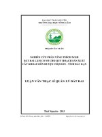 Nghiên cứu phân vùng thích nghi đất đai làm cơ sở cho quy hoạch sản xuất cây khoai môn tại huyện Chợ Đồn, tỉnh Bắc Kạn (LV thạc sĩ)