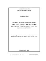 Kiểm tra, đánh giá theo định hướng phát triển năng lực học sinh sau khi học chương “cảm ứng điện từ” Vật lí 11 trung học phổ thông (LV thạc sĩ)