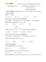 Đề thi học kì 1 môn Toán lớp 8 Phòng GDĐT Tứ Kỳ, Hải Dương năm học 2015  2016 