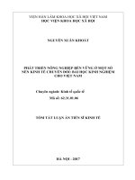 Phát triển nông nghiệp bền vững ở một số nền kinh tế chuyển đổi Bài học kinh nghiệm cho Việt Nam
