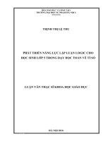 Phát triển năng lực lập luận logic cho học sinh lớp 5 trong dạy học toán về tỉ số