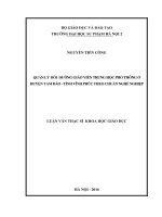 Đề xuất một số biện pháp quản lý giáo viên, bồi dưỡng giáo viên nhằm nâng cao chất lượng giáo viên đáp ứng chuẩn nghề nghiệp giáo viên THPT