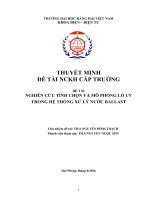 Nghiên cứu tính chọn và mô phỏng lò UV trong hệ thống xử lý nước ballast 
