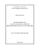 Dạy học ba kiểu câu Ai là gì , Ai làm gì, Ai thế nào  trong phân môn luyện từ và câu ở tiểu học