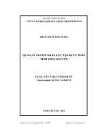 Quản lý nguồn nhân lực tại Sở Tư pháp tỉnh Thái Nguyên (LV thạc sĩ)