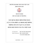 Xây dựng phần mềm tính toán cự ly vùng biển a2 trong hệ thống thông tin cứu nạn và an toàn hàng hải toàn cầu của việt nam 