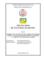 Nghiên cứu kỹ thuật giấu thông tin trong audio   ứng dụng cho bản quyền audio số và truyền tin mật bằng audio 