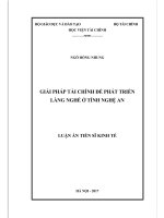 Giải pháp tài chính để phát triển làng nghề ở tỉnh Nghệ An
