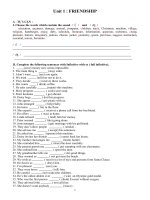 BAI TAP DUNG KEM SGK - ANH 11 - PHAN 1