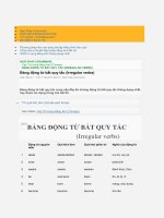 Bảng động từ bất quy tắc