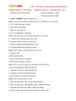 Đề kiểm tra 1 tiết học kì 2 môn Sinh học lớp 8 trường THCS Trần Phú, Đăk Lăk năm học 2016  2017 