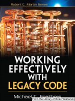 Prentice hall working effectively with legacy code 