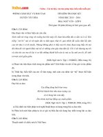 Đề thi học kì 1 môn Ngữ Văn lớp 8 Phòng GDĐT Tây Hòa, Phú Yên năm học 2015  2016