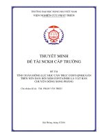 Tính toán động lực học cần trục container gắn trên nền đàn hồi xem container là vật rắn chuyển động song phẳng 