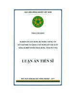 Nghiên cứu xây dựng hệ thống thông tin đất đai phục vụ quản lý sử dụng đất sản xuất nông nghiệp huyện Đoan Hùng, tỉnh Phú Thọ (LA tiến sĩ)