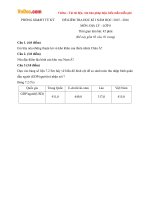 Đề thi học kì 1 môn Địa lý lớp 8 Phòng GDĐT Tứ Kỳ, Hải Dương năm học 2015  2016 