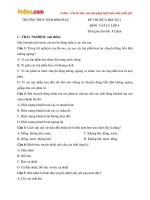 Đề thi giữa học kì 2 môn Vật lý lớp 8 trường THCS Vĩnh Bình Bắc, Kiên Giang năm học 2016  2017 