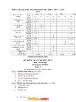 Đề thi học kỳ 2 môn khoa học lớp 5 có bảng mã tran de thi