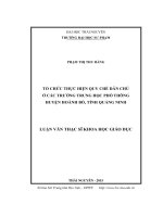 Tổ chức thực hiện quy chế dân chủ ở các trường trung học phổ thông huyện Hoành Bồ, tỉnh Quảng Ninh (LV thạc sĩ)