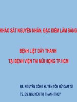 Khảo sát nguyên nhân, đặc điểm lâm sàng bệnh liệt dây thanh tại bệnh viện tai mũi họng thành phố hồ chí minh