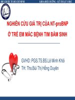 Nghiên cứu giá trị của NT proBNP ở trẻ em mắc bệnh tim bẩm sinh