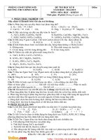 Đề thi học kì 2 môn Hóa học lớp 8 trường THCS Bình Châu, Bình Sơn năm 2014  2015 