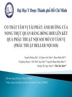 Co thắt tâm vị tái phát ảnh hưởng của nong thực quản bằng bóng hơi lên kết quả phẫu thuật nội soi mờ cơ tâm vị (phẫu thuật heller nội soi)