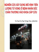 Nghiên cứu xây dựng mô hình trên lượng tử vong ở bệnh nhân sốc chấn thương vào khoa cấp cứu