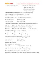 Đề kiểm tra 1 tiết học kì 2 môn Toán đại số lớp 8 trường THCS Hòa Phú, Hà Nội năm học 2016  2017 