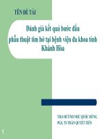Đánh giá kết quả bước đầu phẫu thuật tim hở tại bệnh viện đa khoa tỉnh khánh hòa