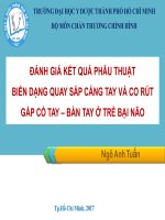 Đánh giá kết quả phẫu thuật biến dạng quay sấp cẳng tay và co rút gấp cổ tay bàn tay ở trẻ bại não