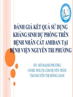Đánh giá két quả sử dụng kháng sinh dự phòng trên bệnh nhân cắt amidan tại bệnh viện nguyễn tri phương