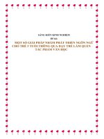 Một số biện pháp nhằm phát triển ngôn ngữ cho trẻ 3 tuổi thông qua dạy trẻ làm quen tác phẩm Văn học