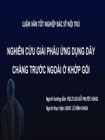 Nghiên cứu giải phẫu ứng dụng dây chằng trước ngoài ở khớp gối