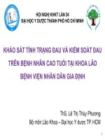 Khảo sát tình trạng đau và kiểm soát đau trên bệnh nhân cao tuổi tại khoa lão bệnh viện nhân dân gia định