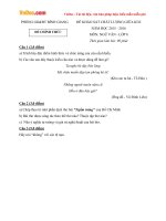 Đề thi giữa học kì 2 môn Ngữ văn lớp 8 Phòng GDĐT Bình Giang, Hải Dương năm học 2015  2016 