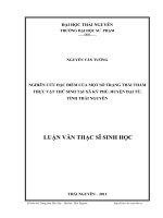 Nghiên cứu đặc điểm của một số trạng thái thảm thực vật thứ sinh tại xã Ký Phú, huyện Đại Từ, tỉnh Thái Nguyên