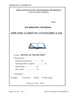 APPLYING GAMES TO AN ENGLISH CLASS