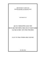 Quản lý bồi dưỡng giáo viên trung học phổ thông theo chuẩn nghề nghiệp tại thị xã phúc yên tỉnh vĩnh phúc 