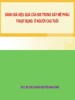 Đánh giá hiệu quả của BIS trong gây mê phẫu thuật bụng ở người cao tuổi