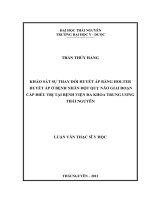 Khảo sát sự thay đổi huyết áp bằng Holter huyết áp ở bệnh nhân đột quỵ não giai đoạn cấp điều trị tại Bệnh viện Đa khoa Trung ương Thái Nguyên