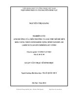 Ảnh hưởng của môi trường và giá thể mô rễ đến khả năng nhân sinh khối cộng sinh nấm rễ AM (Arbuscular mycorhiza) in vitro