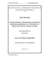 Đa dạng sinh học lớp hình nhện ( Arachnida) trong hang động khu vực vườn quốc gia Phong Nha Kẻ Bàng, tỉnh Quảng Bình