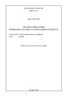 Cải cách hành chính trong lĩnh vực đầu tư nước ngoài ở nước ta