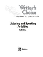 Writers choice   listening and speaking activities   grade 7 