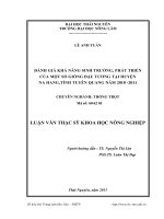 Đánh giá khả năng sinh trưởng, phát triển của một số giống đậu tương tại huyện Na Hang, tỉnh Tuyên Quang năm 2010 - 2011