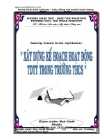 SKKN Xây Dựng Kế Hoạch Hoạt Động Thể Dục Thể Thao Trong Trường THCS